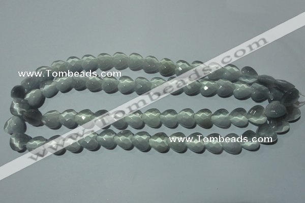 CCT970 15 inches 12*12mm faceted heart cats eye beads wholesale