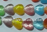 CCT973 15 inches 12*12mm faceted heart cats eye beads wholesale