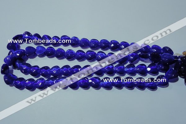 CCT974 15 inches 12*12mm faceted heart cats eye beads wholesale