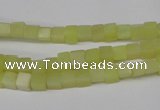 CCU03 15.5 inches 4*4mm cube olive jade beads wholesale