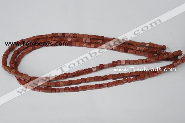 CCU06 15.5 inches 4*4mm cube goldstone beads wholesale