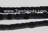 CCU09 15.5 inches 4*4mm cube black agate beads wholesale