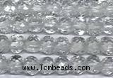 CCU1000 15 inches 4mm faceted cube white crystal beads