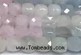 CCU1007 15 inches 4mm faceted cube morganite beads