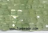 CCU1014 15 inches 4mm faceted cube prehnite beads