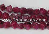 CCU102 15.5 inches 6*6mm cube dyed white jade beads wholesale