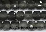 CCU1029 15 inches 4mm faceted cube grey moonstone beads