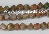 CCU103 15.5 inches 6*6mm cube New unakite beads wholesale