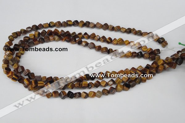 CCU104 15.5 inches 6*6mm cube yellow tiger eye beads wholesale
