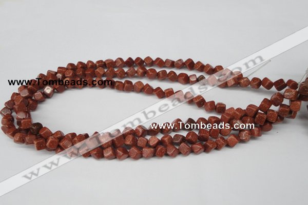 CCU105 15.5 inches 6*6mm cube goldstone beads wholesale