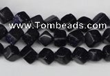CCU106 15.5 inches 6*6mm cube blue goldstone beads wholesale