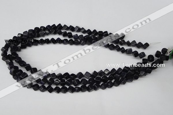 CCU106 15.5 inches 6*6mm cube blue goldstone beads wholesale