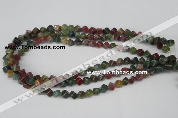 CCU107 15.5 inches 6*6mm cube Indian agate beads wholesale