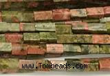 CCU1098 15 inches 2*4mm cuboid unakite beads