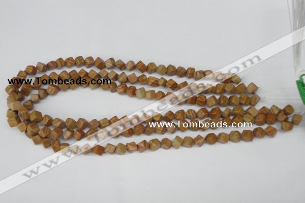 CCU110 15.5 inches 6*6mm cube grain stone beads wholesale