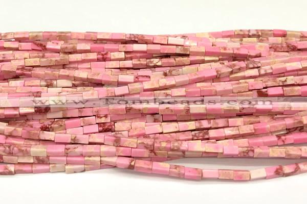 CCU1120 15 inches 2*4mm cuboid imitation sea sediment jasper beads