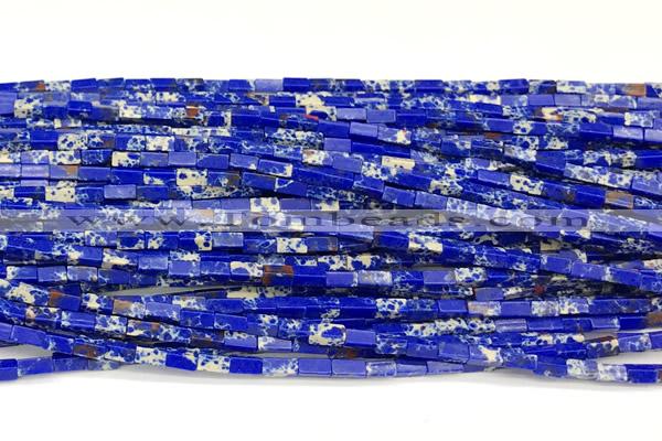 CCU1125 15 inches 2*4mm cuboid imitation sea sediment jasper beads