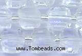 CCU1300 15 inches 9mm - 10mm faceted cube white crystal beads