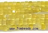 CCU1330 15 inches 2.5mm faceted cube yellow agate beads