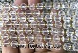 CCU1350 15 inches 6mm - 7mm faceted cube white crystal beads