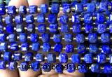 CCU1405 15 inches 6mm - 7mm faceted cube lapis lazuli beads