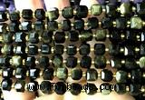 CCU1407 15 inches 6mm - 7mm faceted cube golden obsidian beads