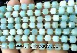 CCU1417 15 inches 6mm - 7mm faceted cube amazonite beads wholesale