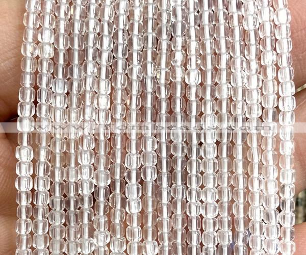 CCU1600 15 inches 2.5mm faceted cube white crystal beads