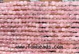 CCU1605 15 inches 2.5mm faceted cube rose quartz gemstone beads