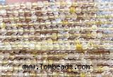 CCU1614 15 inches 2.5mm faceted cube golden rutilated quartz beads