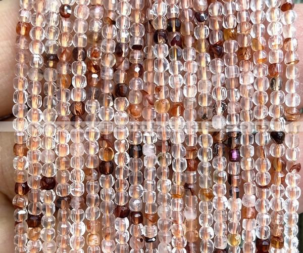 CCU1616 15 inches 2.5mm faceted cube red quartz beads