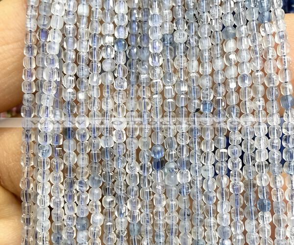 CCU1623 15 inches 2.5mm faceted cube aquamarine gemstone beads
