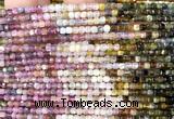 CCU1645 15 inches 2.5mm faceted cube rainbow tourmaline beads