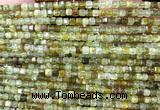 CCU1661 15 inches 2.5mm faceted cube green garnet beads