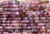 CCU1675 15 inches 2.5mm faceted cube pink spinel gemstone beads