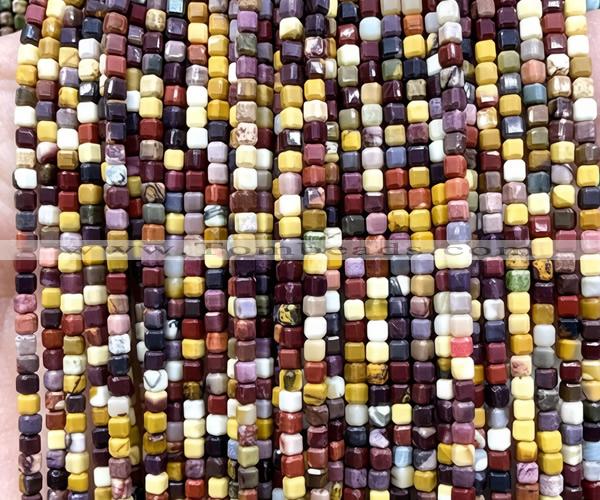 CCU1707 15 inches 2.5mm faceted cube mookaite gemstone beads