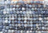 CCU1823 15 inches 4mm faceted cube aquamarine gemstone beads