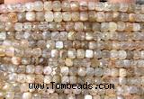 CCU1829 15 inches 4mm faceted cube grey moonstone beads