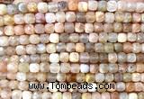 CCU1833 15 inches 4mm faceted cube sunstone gemstone beads