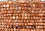 CCU1835 15 inches 4mm faceted cube golden sunstone gemstone beads