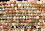 CCU1836 15 inches 4mm faceted cube arusha sunstone beads