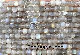 CCU1837 15 inches 4mm faceted cube labradorite gemstone beads