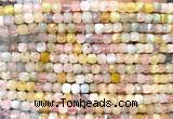 CCU1840 15 inches 4mm faceted cube morganite gemstone beads
