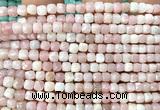 CCU1865 15 inches 4mm faceted cube Chinese pink opal beads