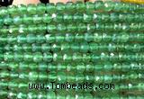CCU1889 15 inches 4mm faceted cube green agate beads
