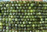 CCU1898 15 inches 4mm faceted cube Canadian jade beads