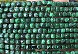 CCU1909 15 inches 4mm faceted cube malachite gemstone beads