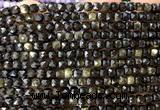 CCU1918 15 inches 4mm faceted cube golden obsidian beads