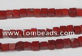 CCU21 15.5 inches 5*5mm cube red jasper beads wholesale