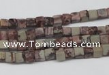 CCU24 15.5 inches 5*5mm cube red artistic jasper beads wholesale